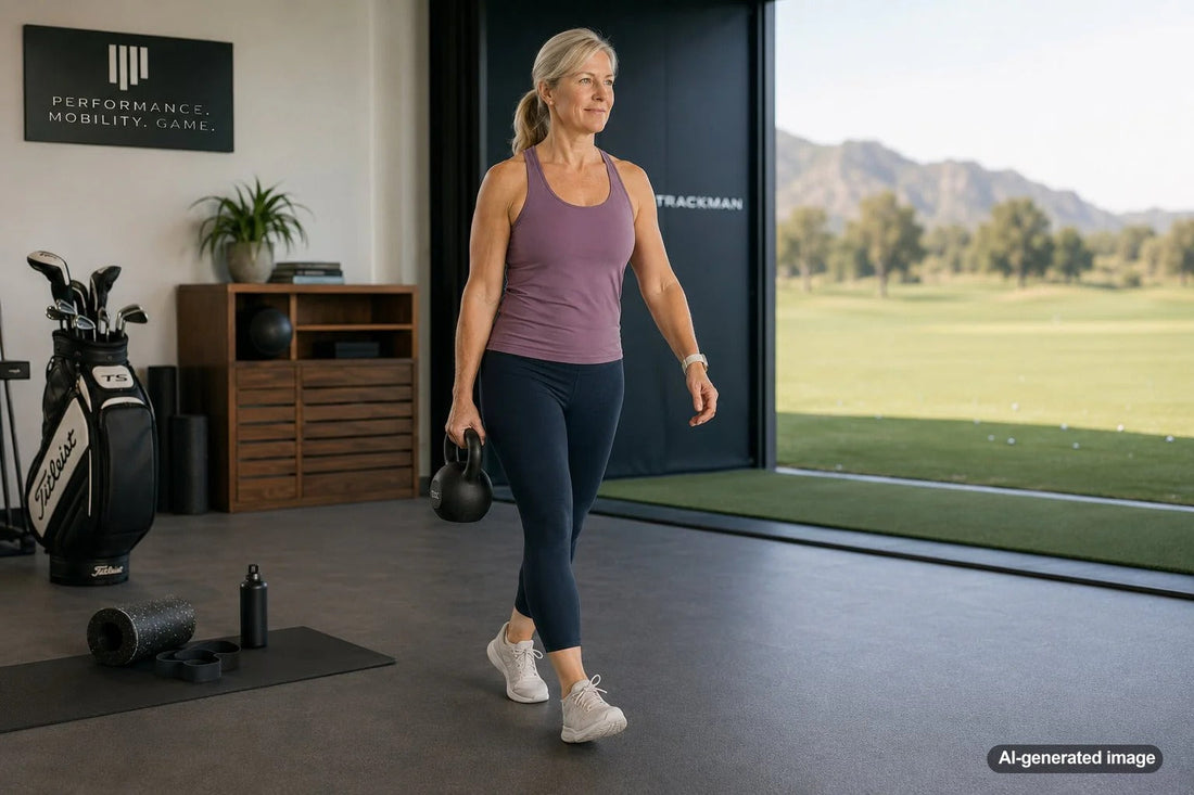 Adult practicing flexibility and mobility work in a calm fitness setting
