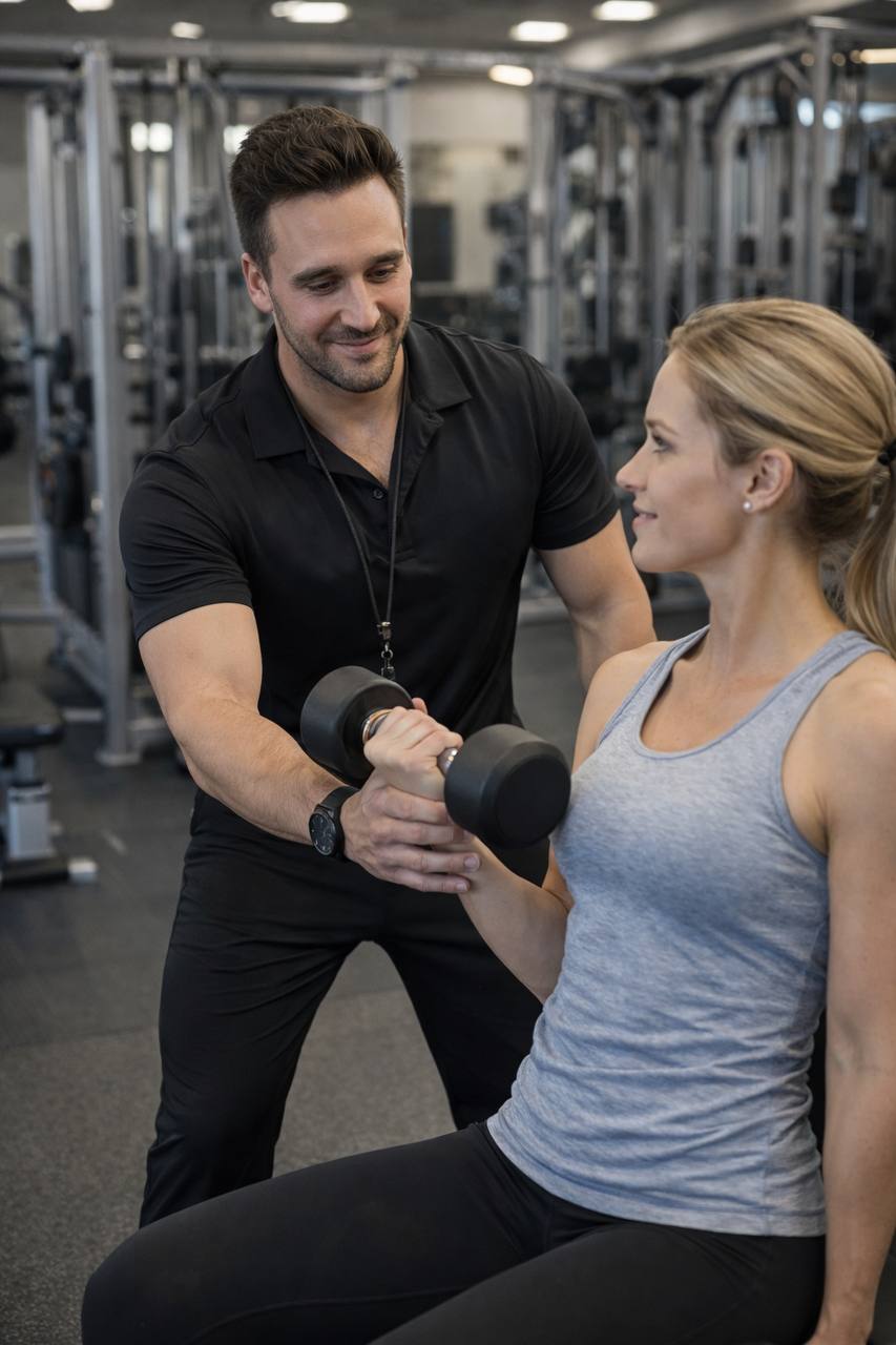 Jordan Cromeens coaching a client